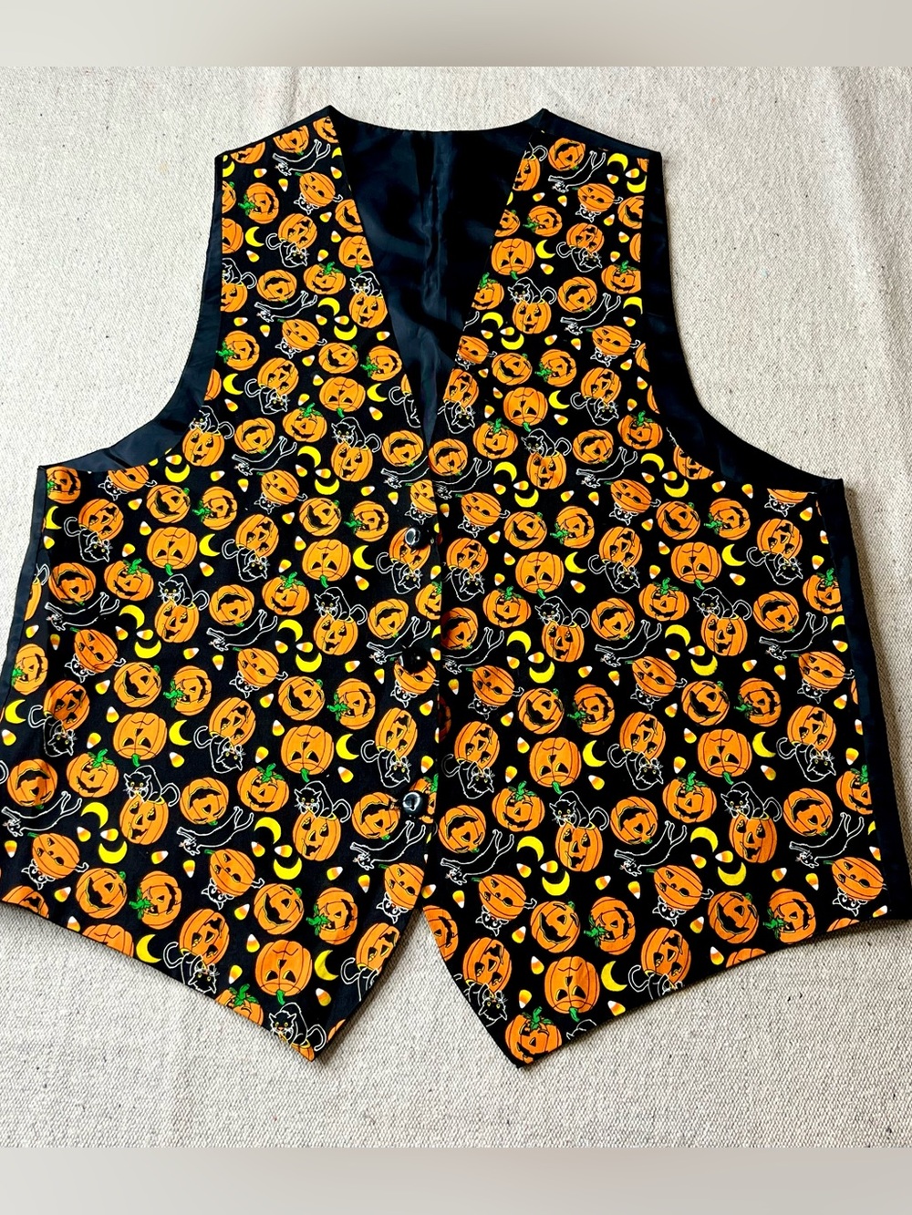 Halloween Pumpkin Black Cat Candy Corn Vest